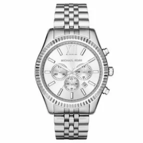 Michael Kors Men's Watch Lexington Chronograph 45mm Silver MK8405