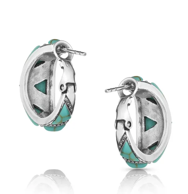 Montana Silversmith Turquoise Wedge Hoop Earrings - In Stock