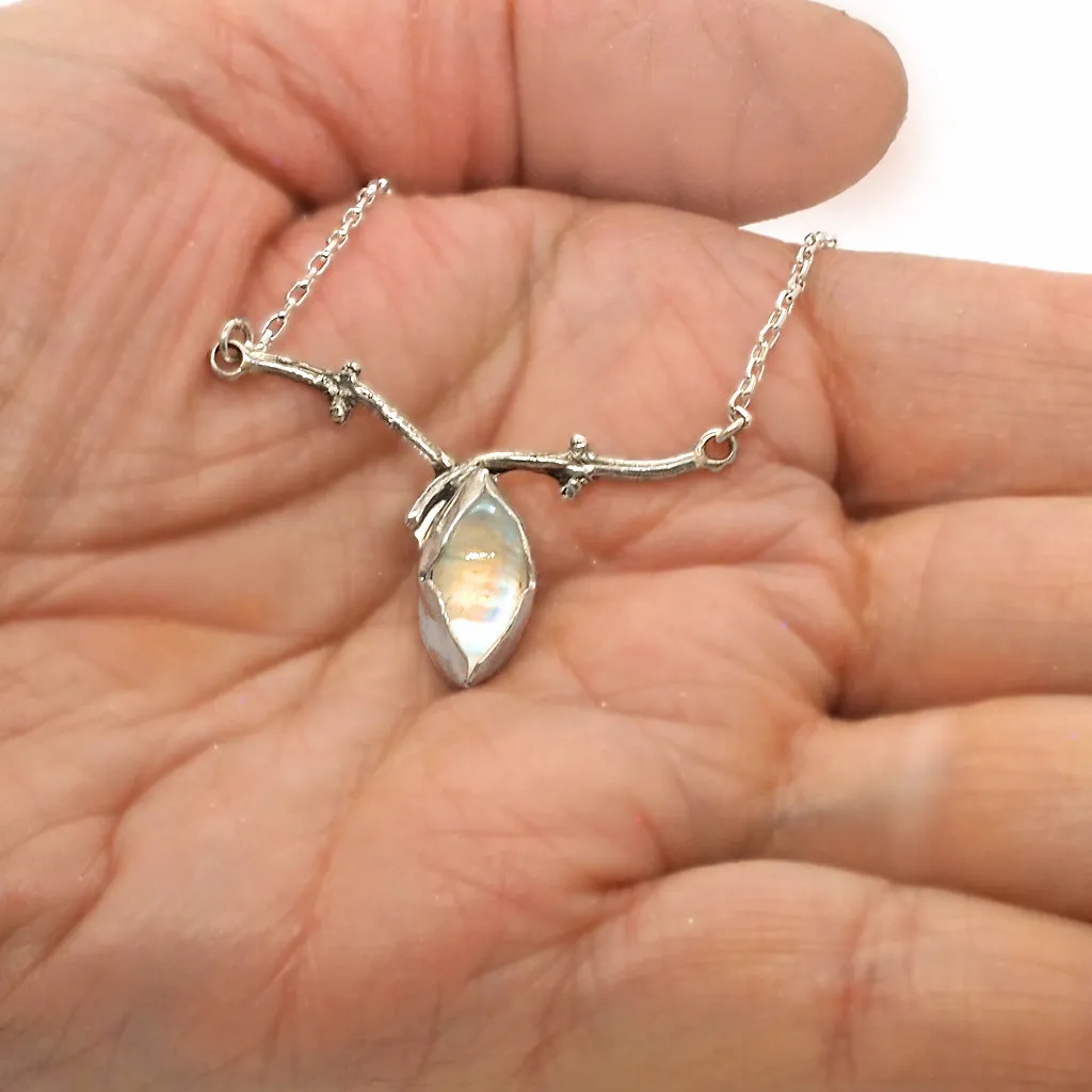 Moonstone Branch Necklace