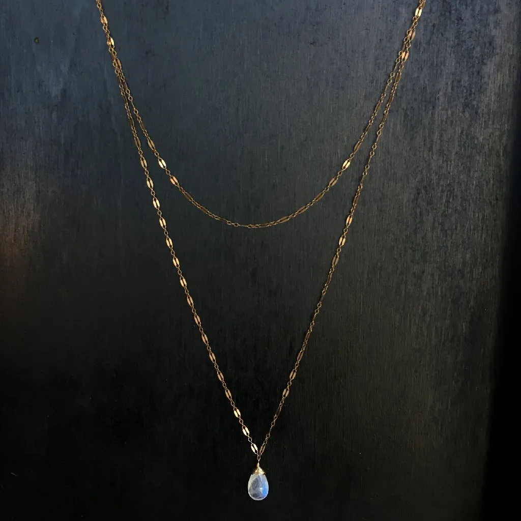 Moonstone Choker Wrap Gemstone Necklace