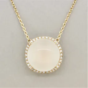 Moonstone Diamond Gold Necklace