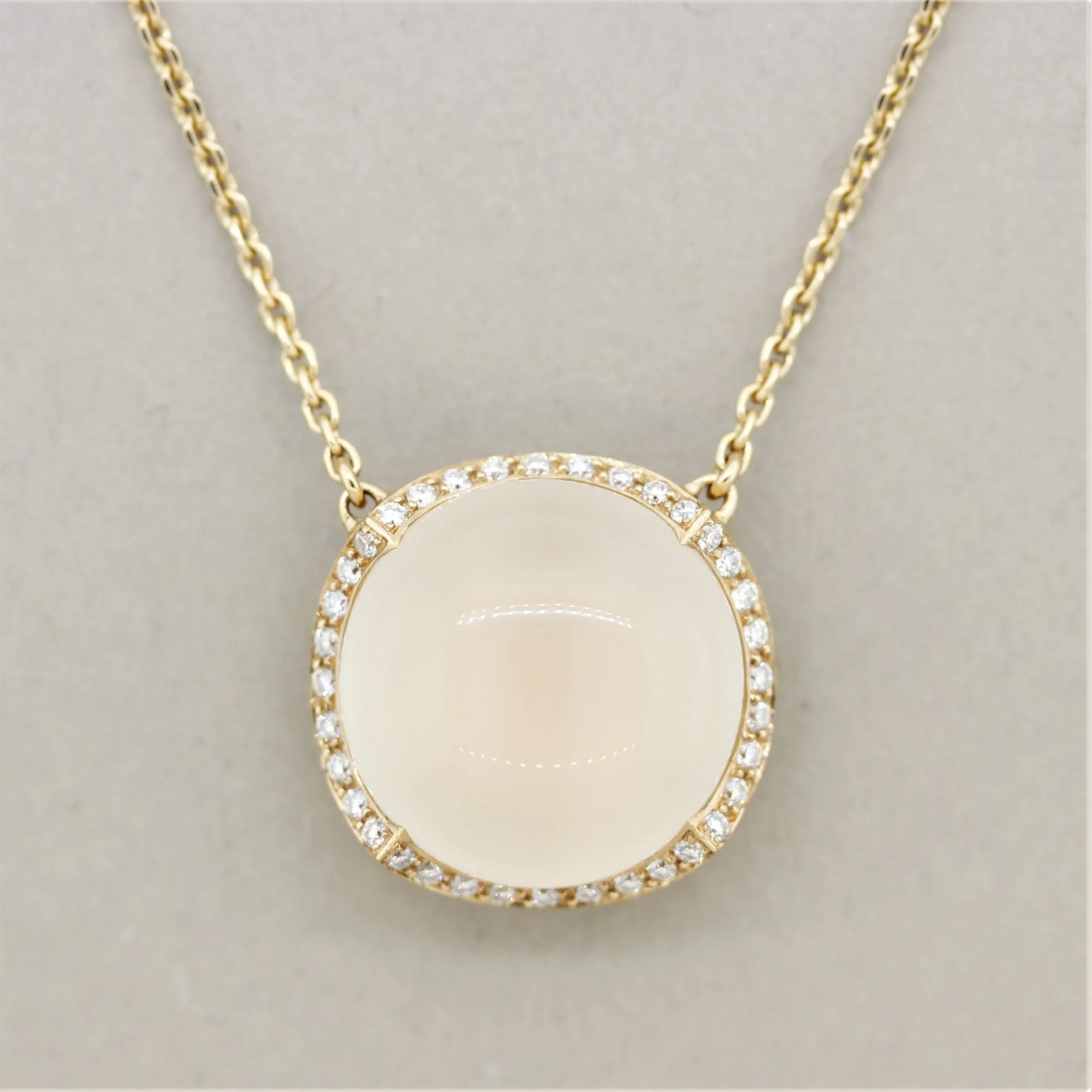 Moonstone Diamond Gold Necklace