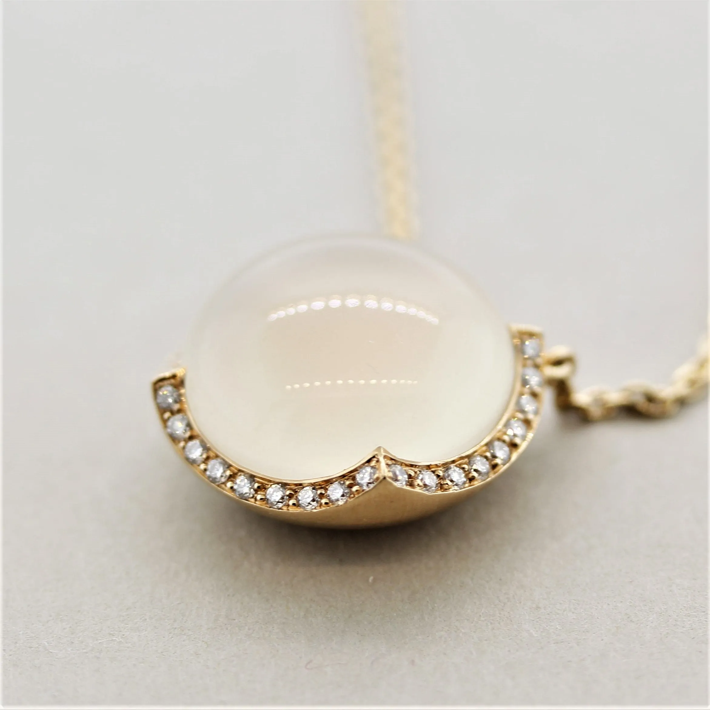 Moonstone Diamond Gold Necklace