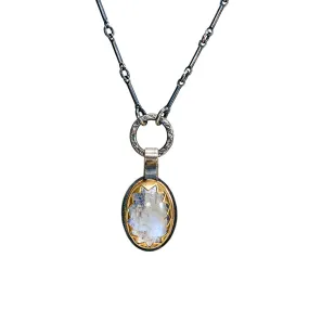 Moonstone Necklace - Sterling   22k Gold