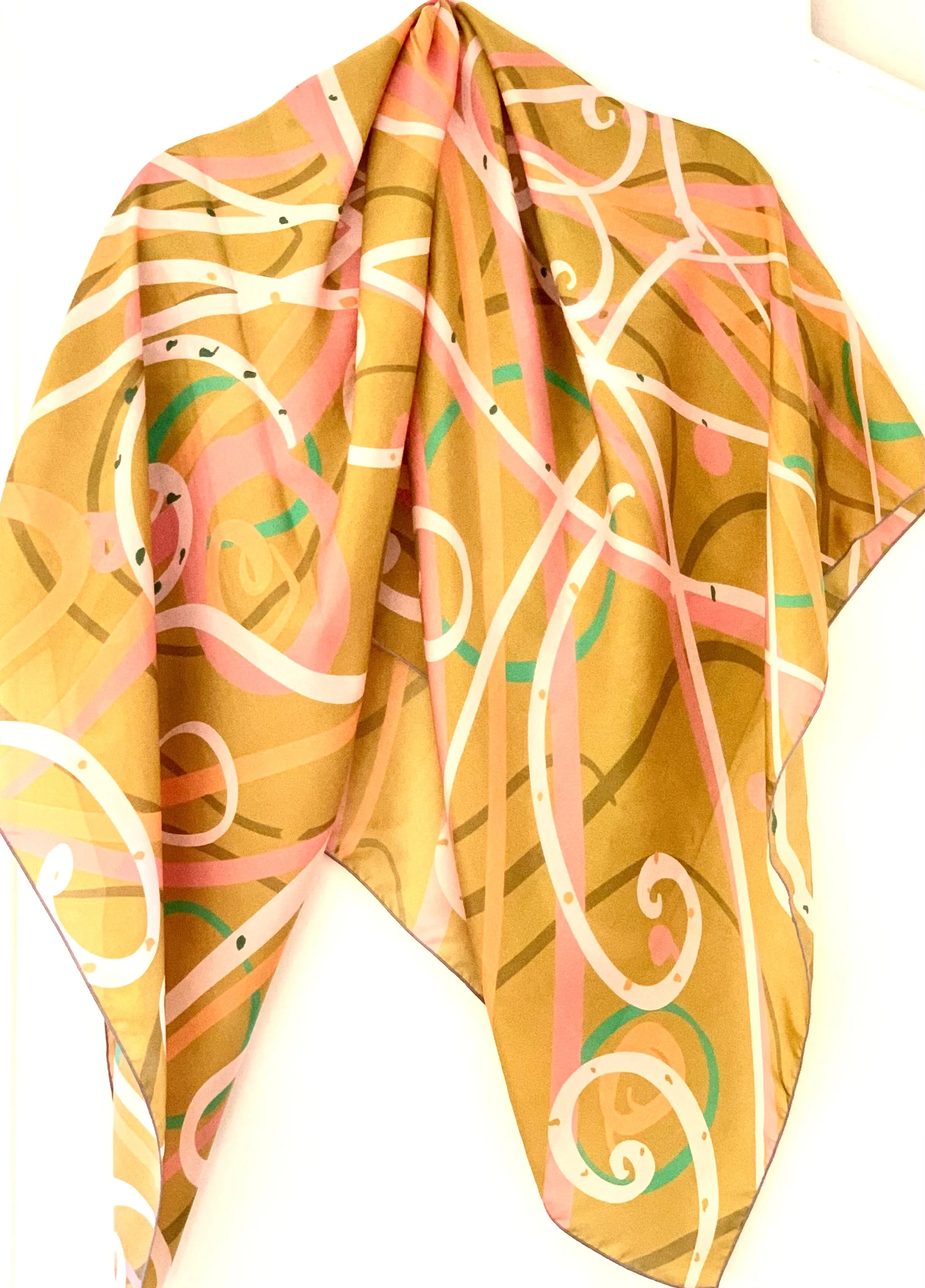 Mustard Movement designer silk scarf