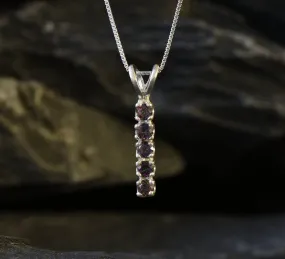 Mystic Topaz Necklace - Vertical Topaz Necklace - Purple Bar Pendant