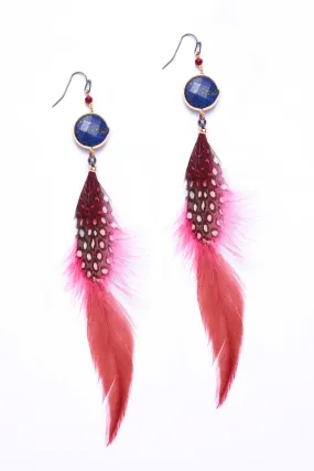 Nakamol Lapis Drop Feather Earrings