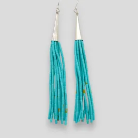 Native American Handcrafted Turquoise Strands Earrings