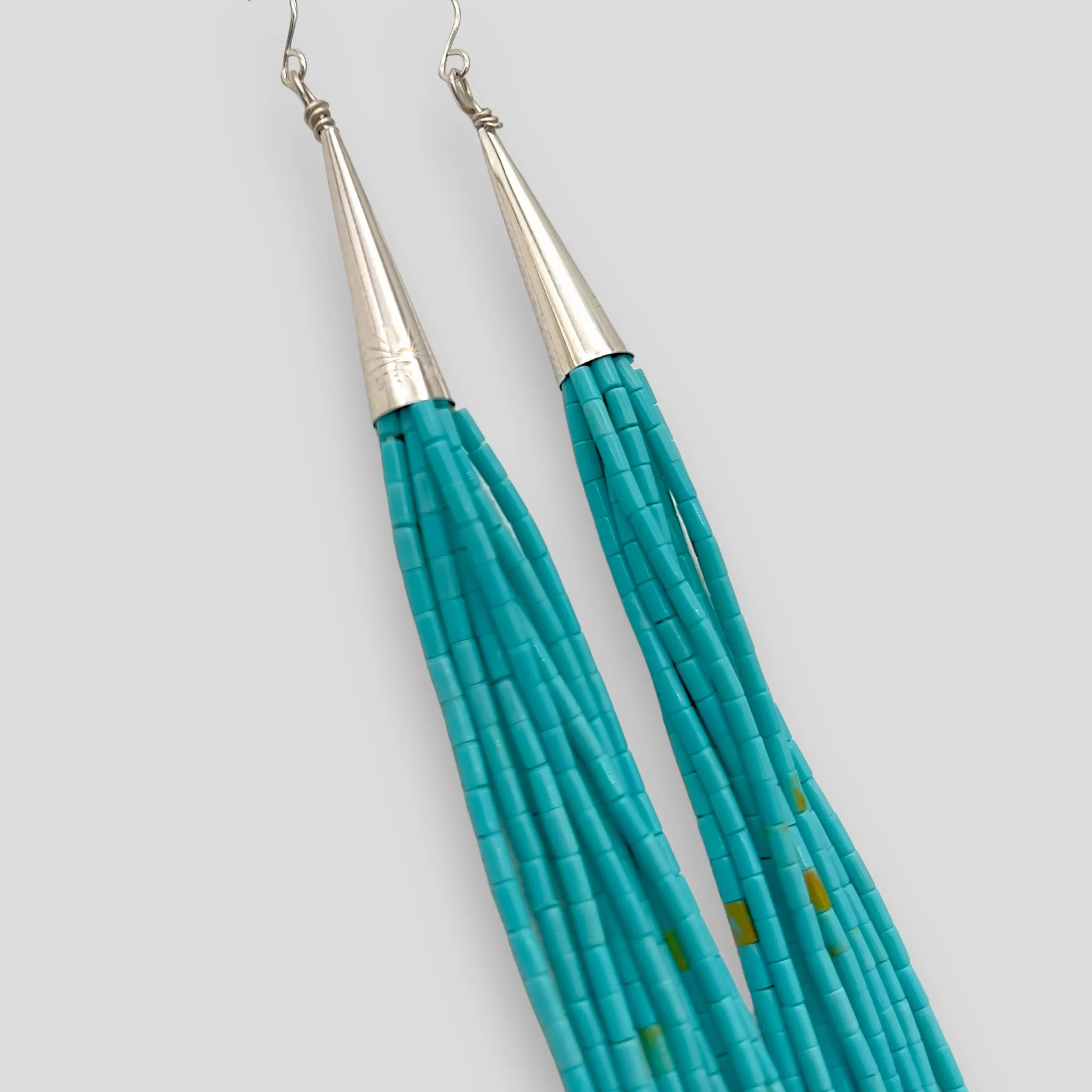 Native American Handcrafted Turquoise Strands Earrings