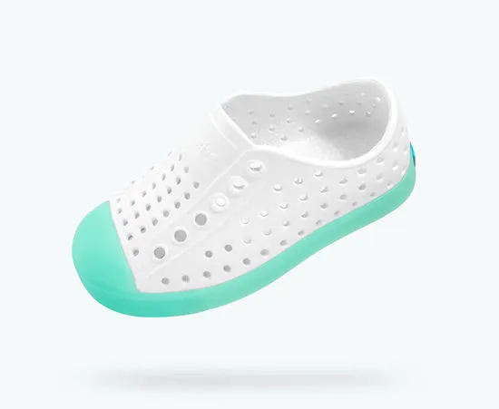 NATIVE Jefferson Glow Child Shoes Shell White/Minty Glow