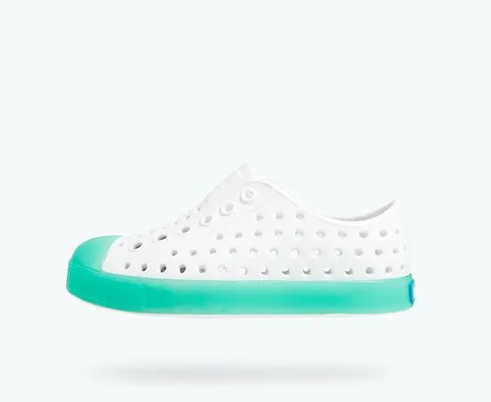 NATIVE Jefferson Glow Child Shoes Shell White/Minty Glow