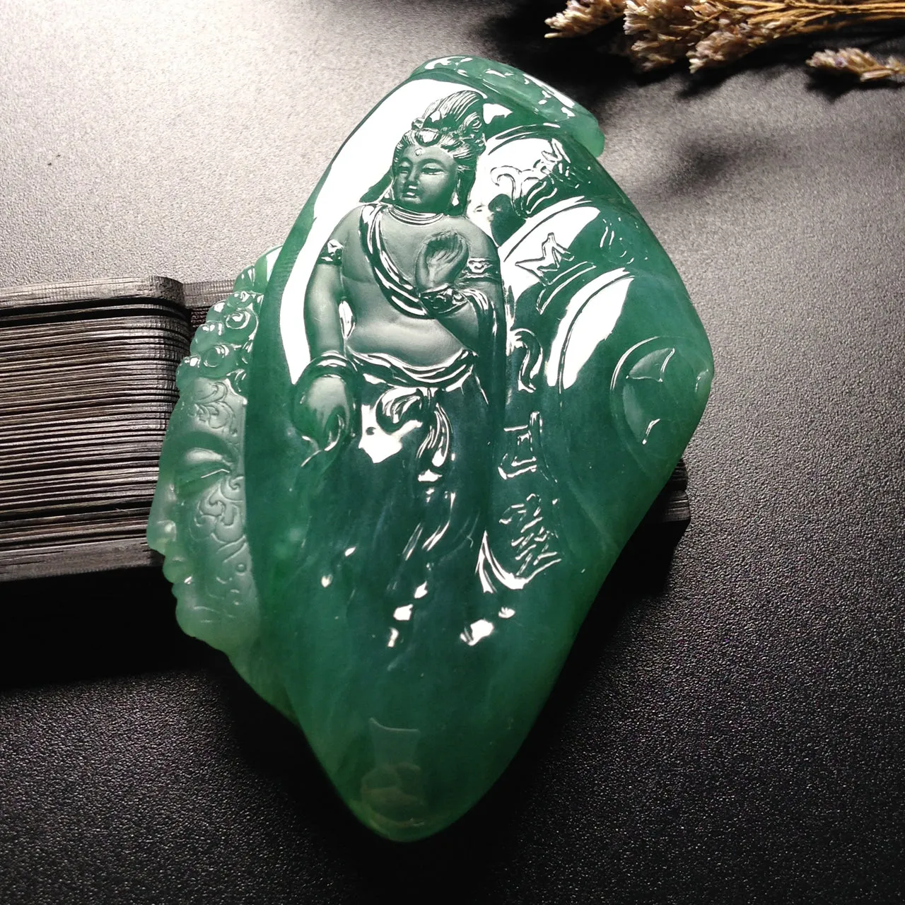 Natural Jade Pendant Jadeite Guan Yin Pendant PT294