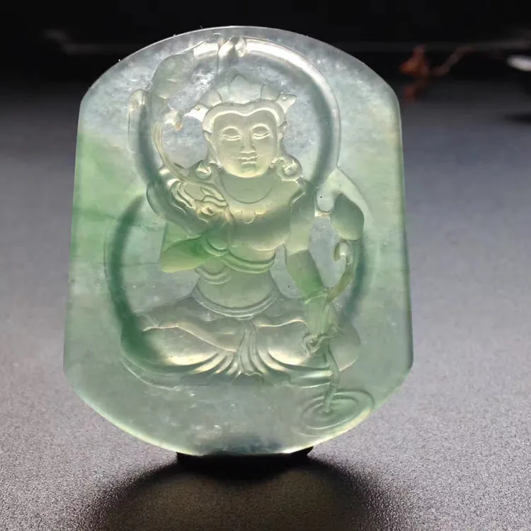 Natural Jade Pendant Jadeite Guan Yin Pendant PT315