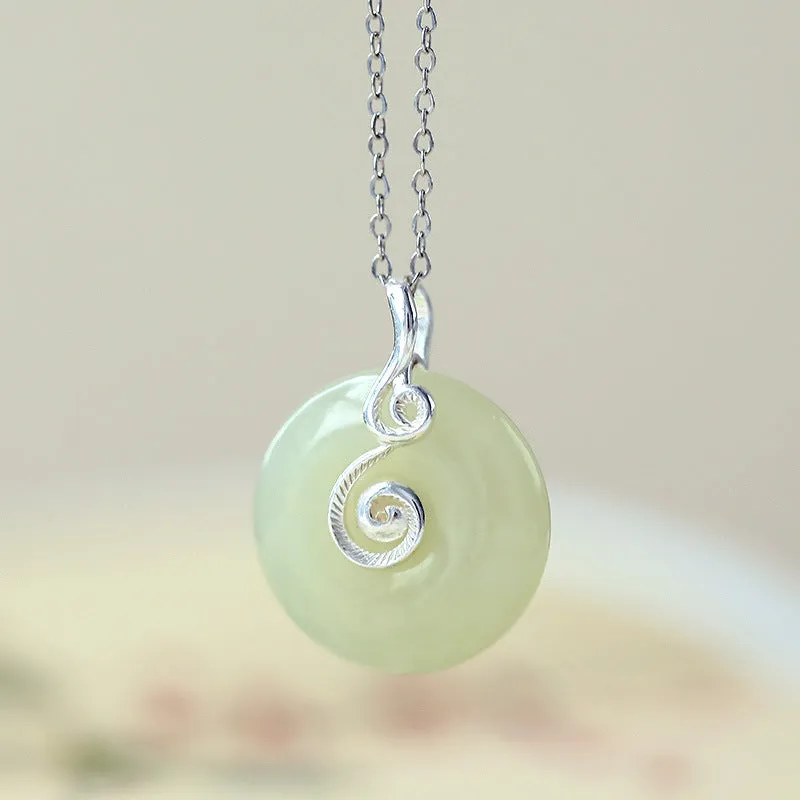 Natural Jade Pendant Nephrite Silver Pendant ZPT123