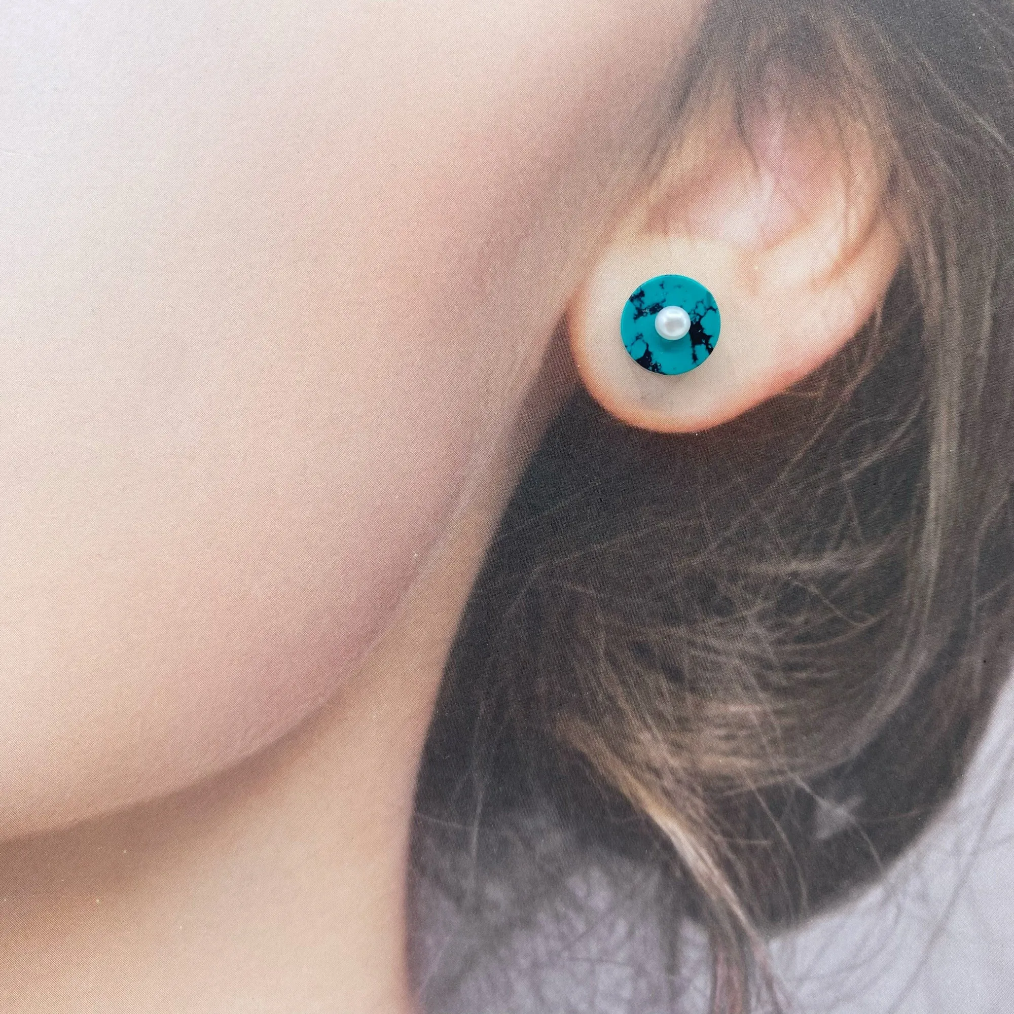 Natural Turquoise Stud Earrings