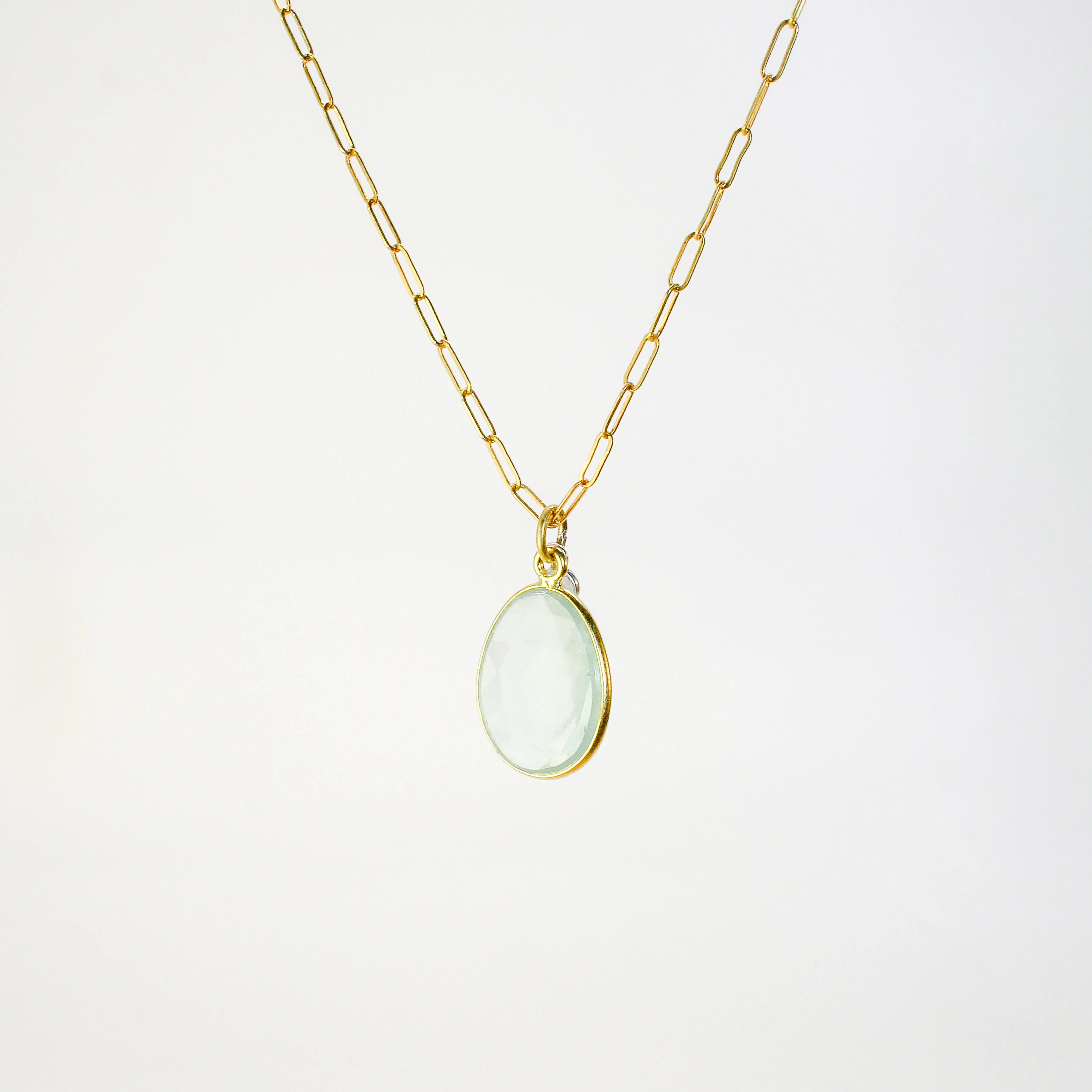 NEW! Aquamarine and White Zircon Pendant in 18k Gold Vermeil by Sarah Richardson