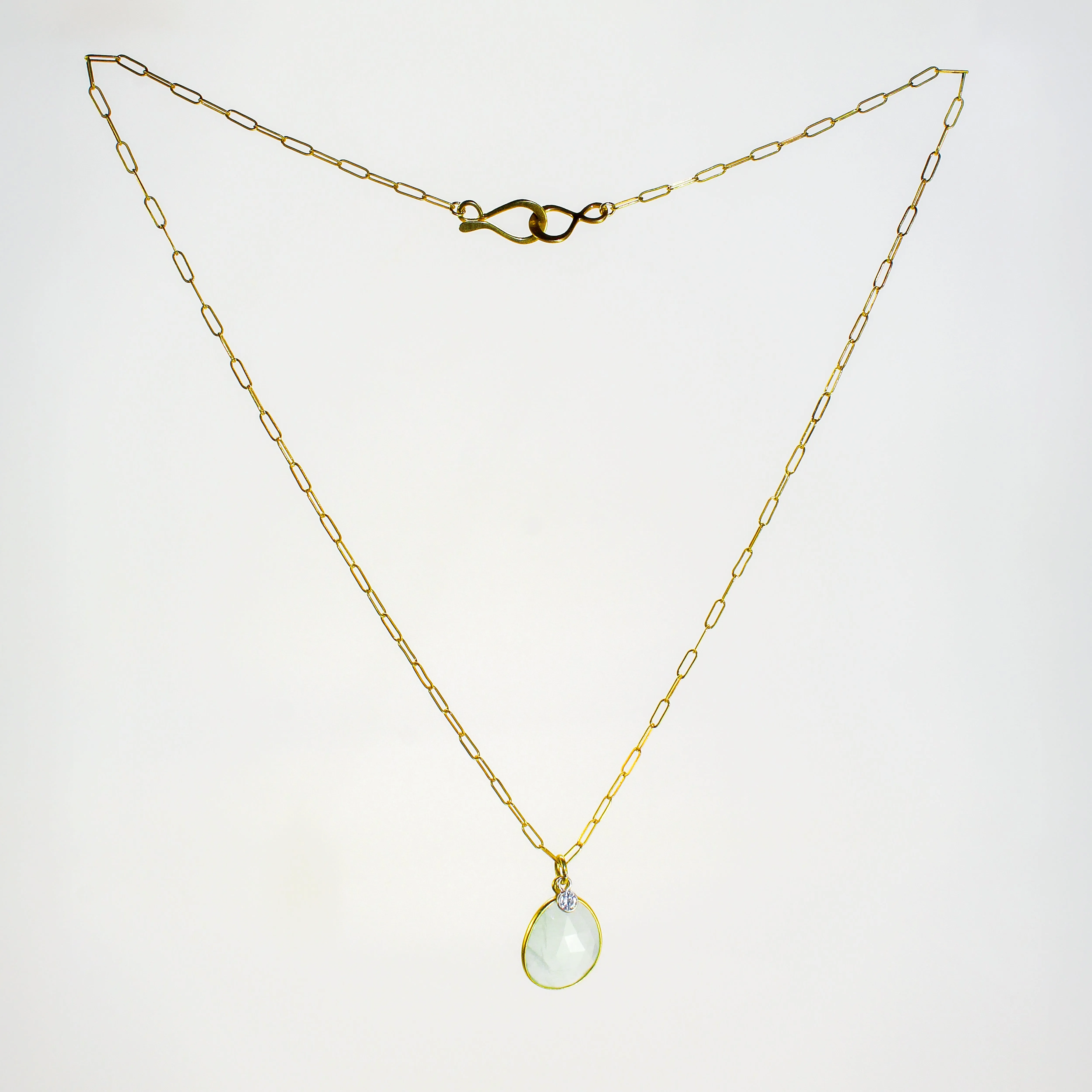 NEW! Aquamarine and White Zircon Pendant in 18k Gold Vermeil by Sarah Richardson