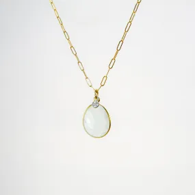 NEW! Aquamarine and White Zircon Pendant in 18k Gold Vermeil by Sarah Richardson