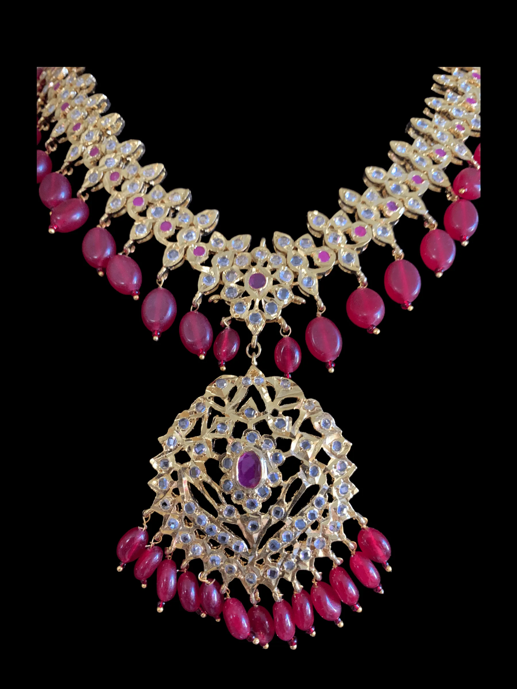 NS283 Aaina necklace (ruby)(READY TO SHIP)