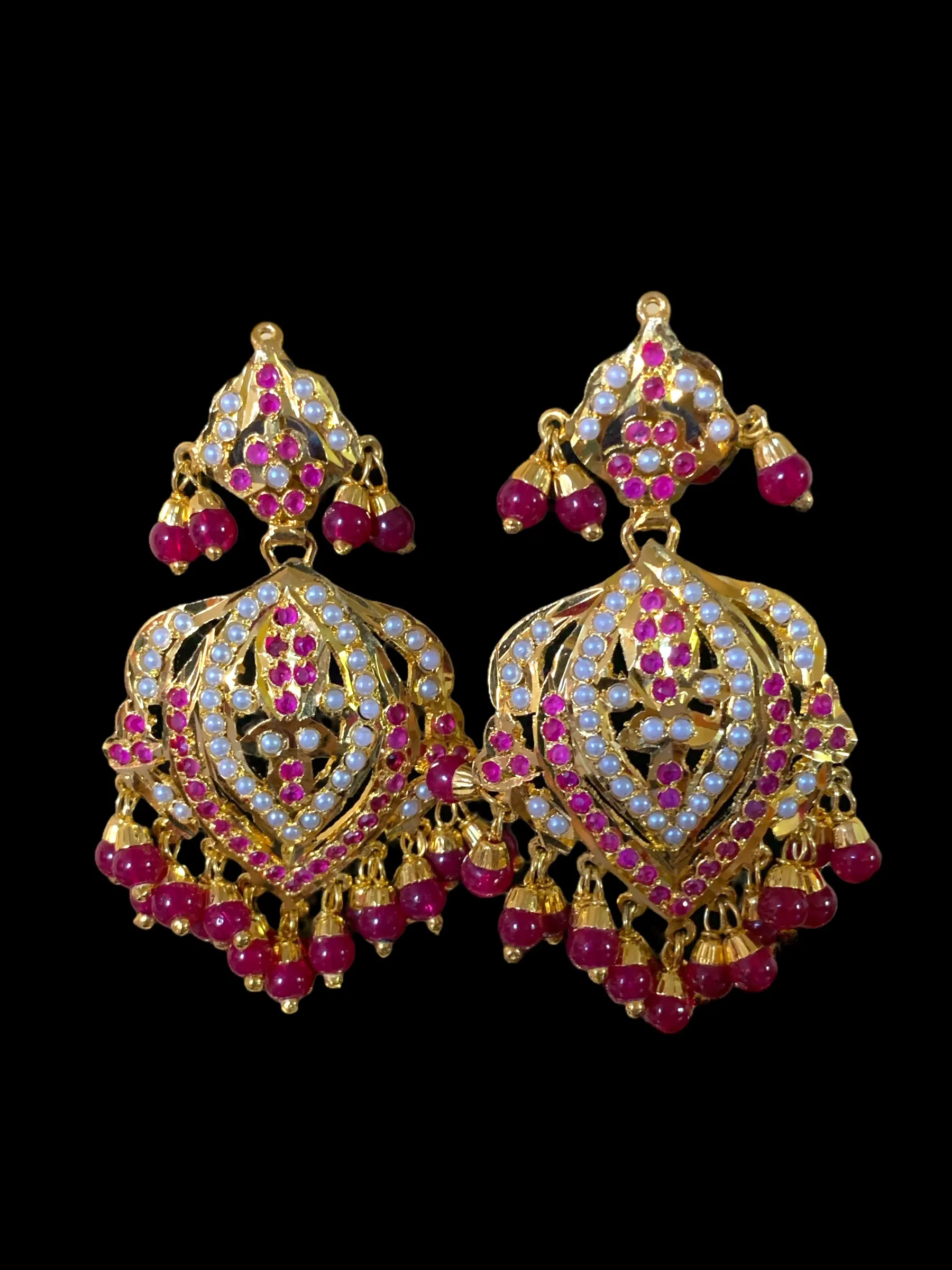 NS59 Taseen necklace set ( rubies ) (SHIPS IN 4 WEEKS )