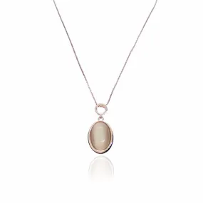 Oval Simulated Moonstone Necklace