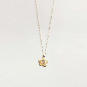 Paisley Flower Necklace (Gold & Moonstone)