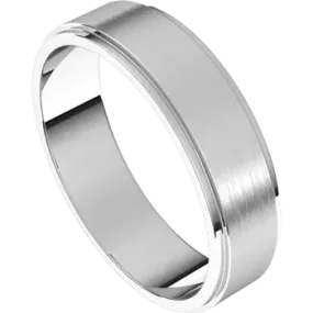 Palladium Standard Weight Stepped Edge 5 MM Flat Band with Satin Finish