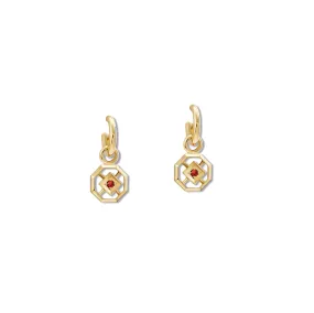 Parquet Earring Drops Yellow Gold - Ruby