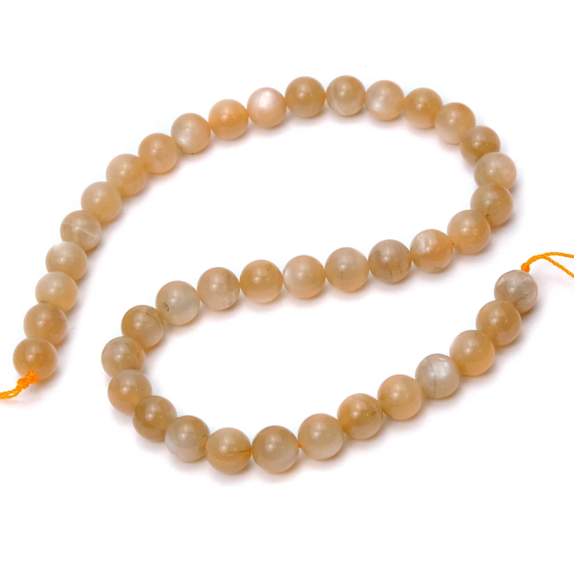 Peach Moonstone 10mm Smooth Rounds