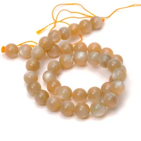 Peach Moonstone 10mm Smooth Rounds