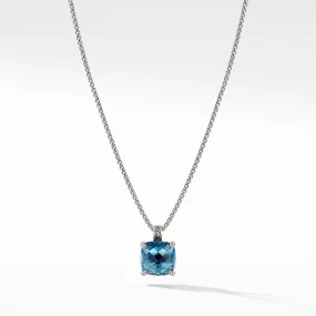 Pendant Necklace with Hampton Blue Topaz and Diamonds, 18" Length