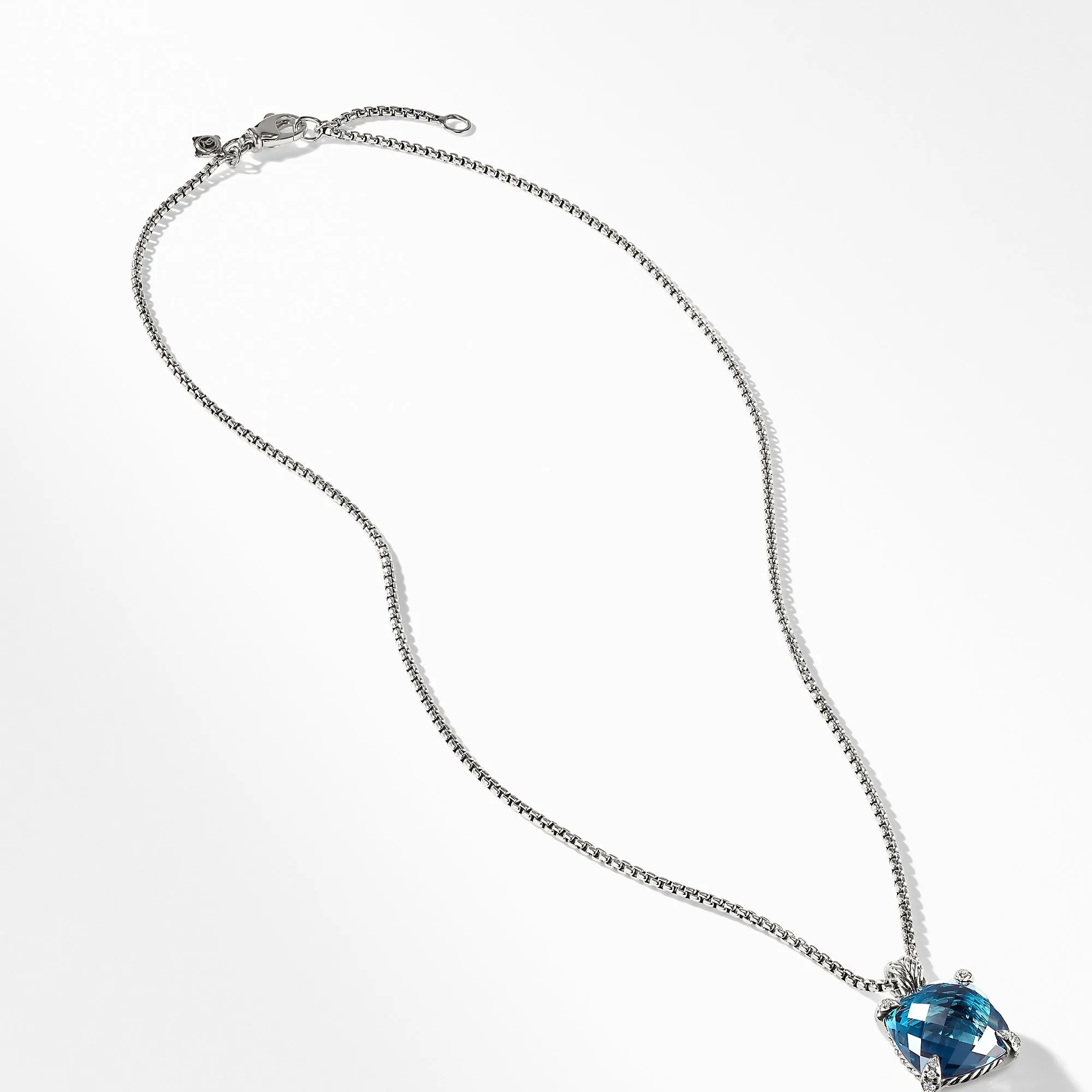 Pendant Necklace with Hampton Blue Topaz and Diamonds, 18" Length