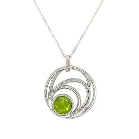 Peridot And White Topaz Pendant Necklace