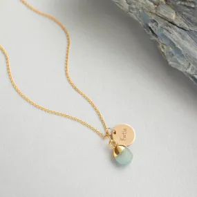 Personalised Aquamarine Necklace