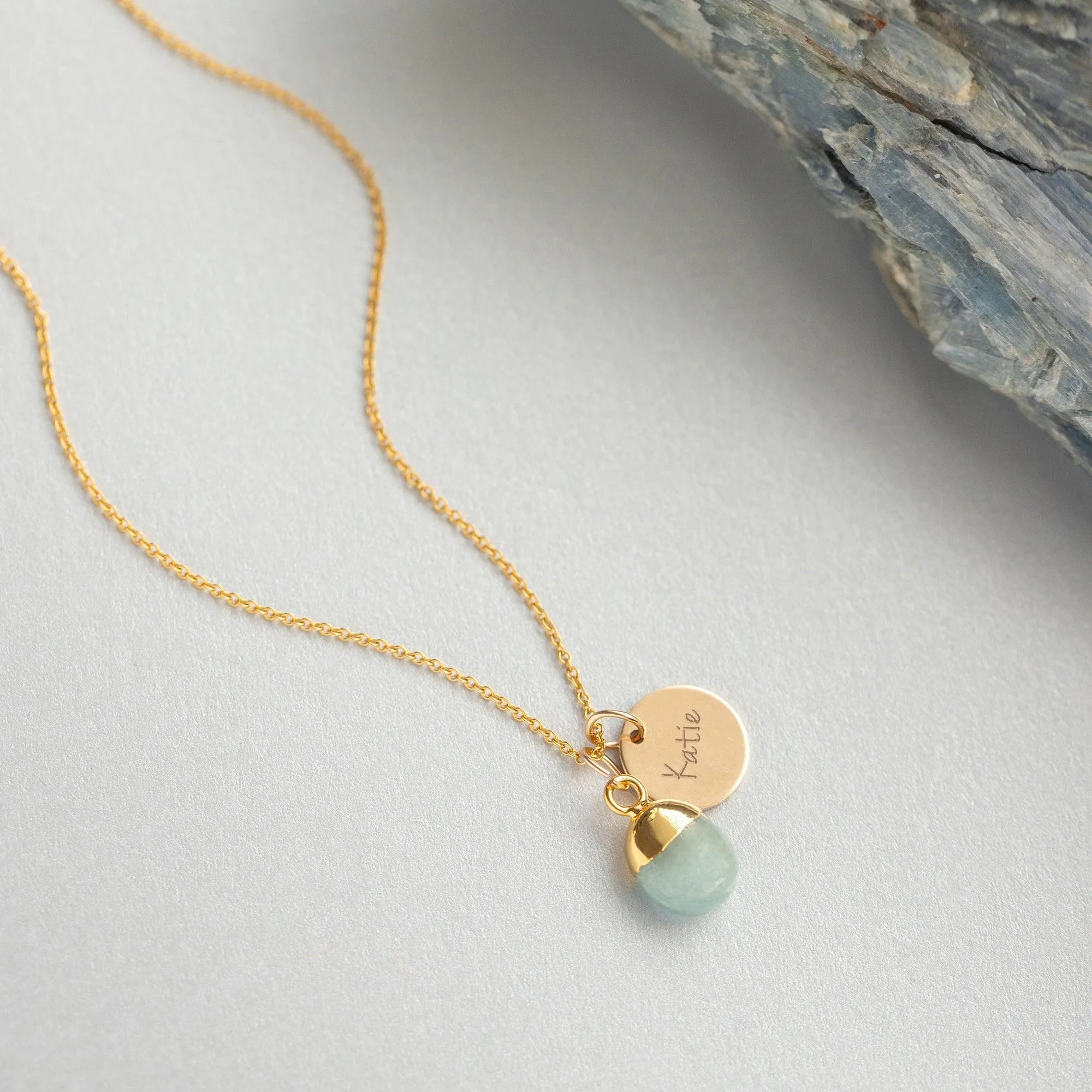 Personalised Aquamarine Necklace