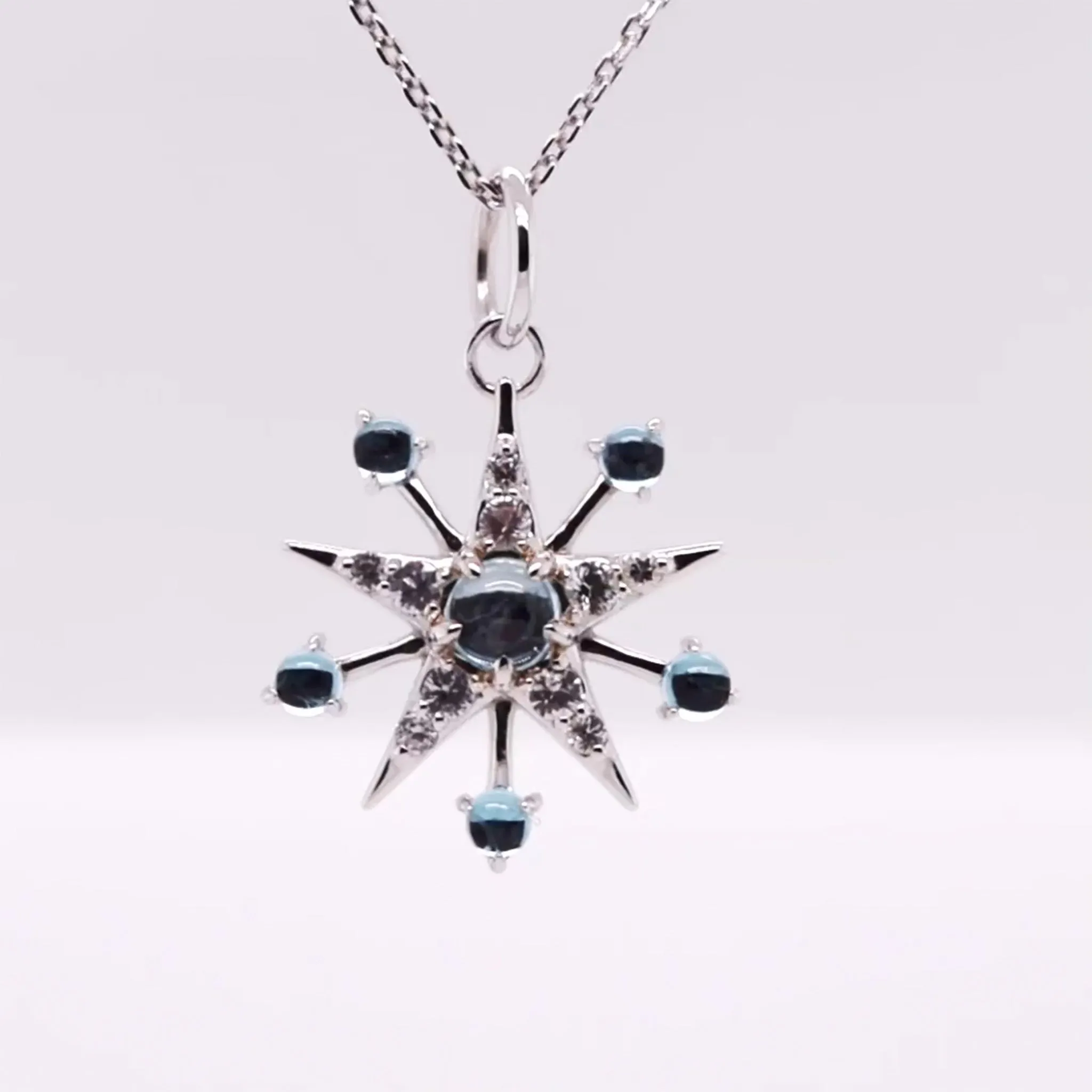 Petite Sapphire & Blue Topaz Star Necklace