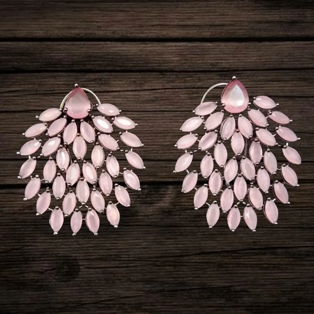 Pink Leaf Earrings By Asp Fashion Jewellery