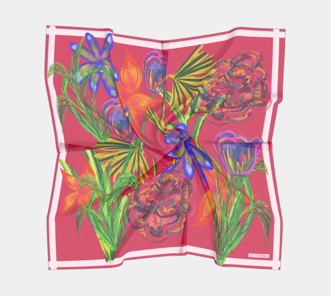 Pink Tropical Burst Scarf