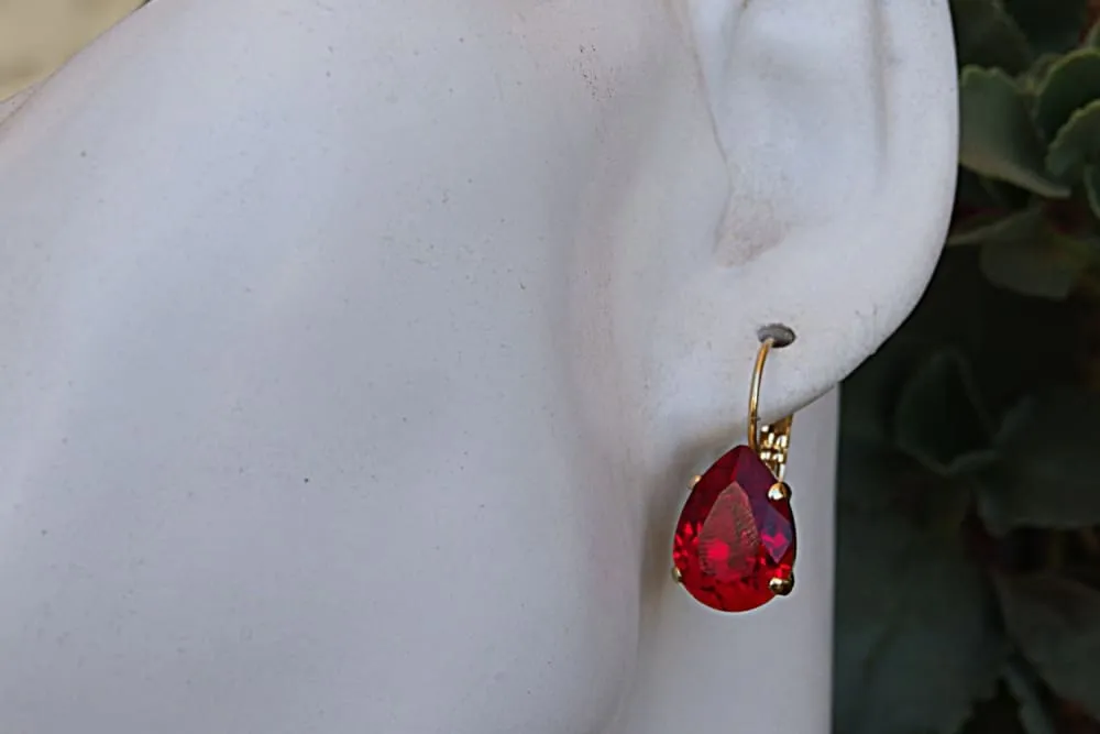 PLAIN RUBY EARRINGS