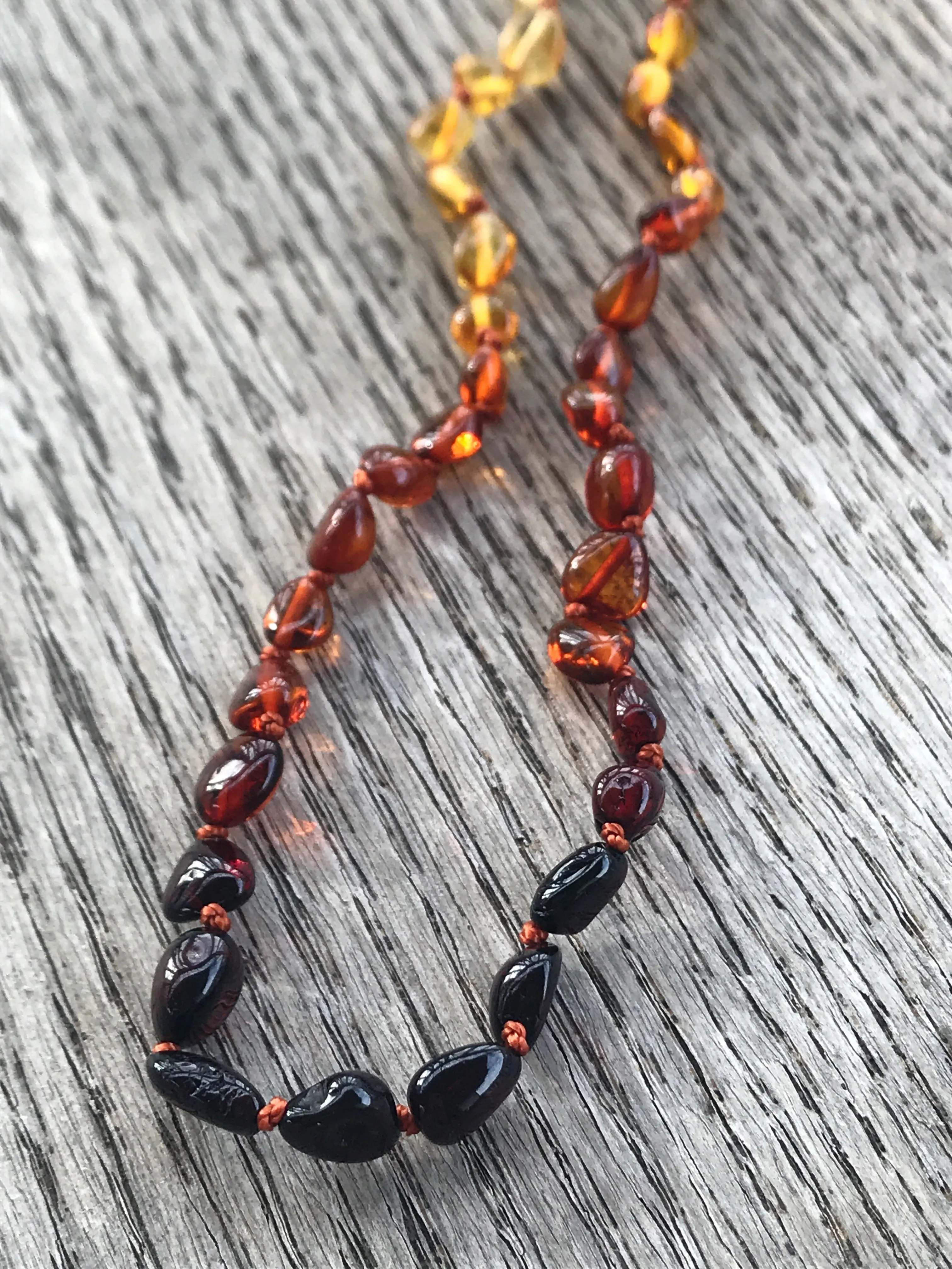 Polished Baltic Amber teething necklace