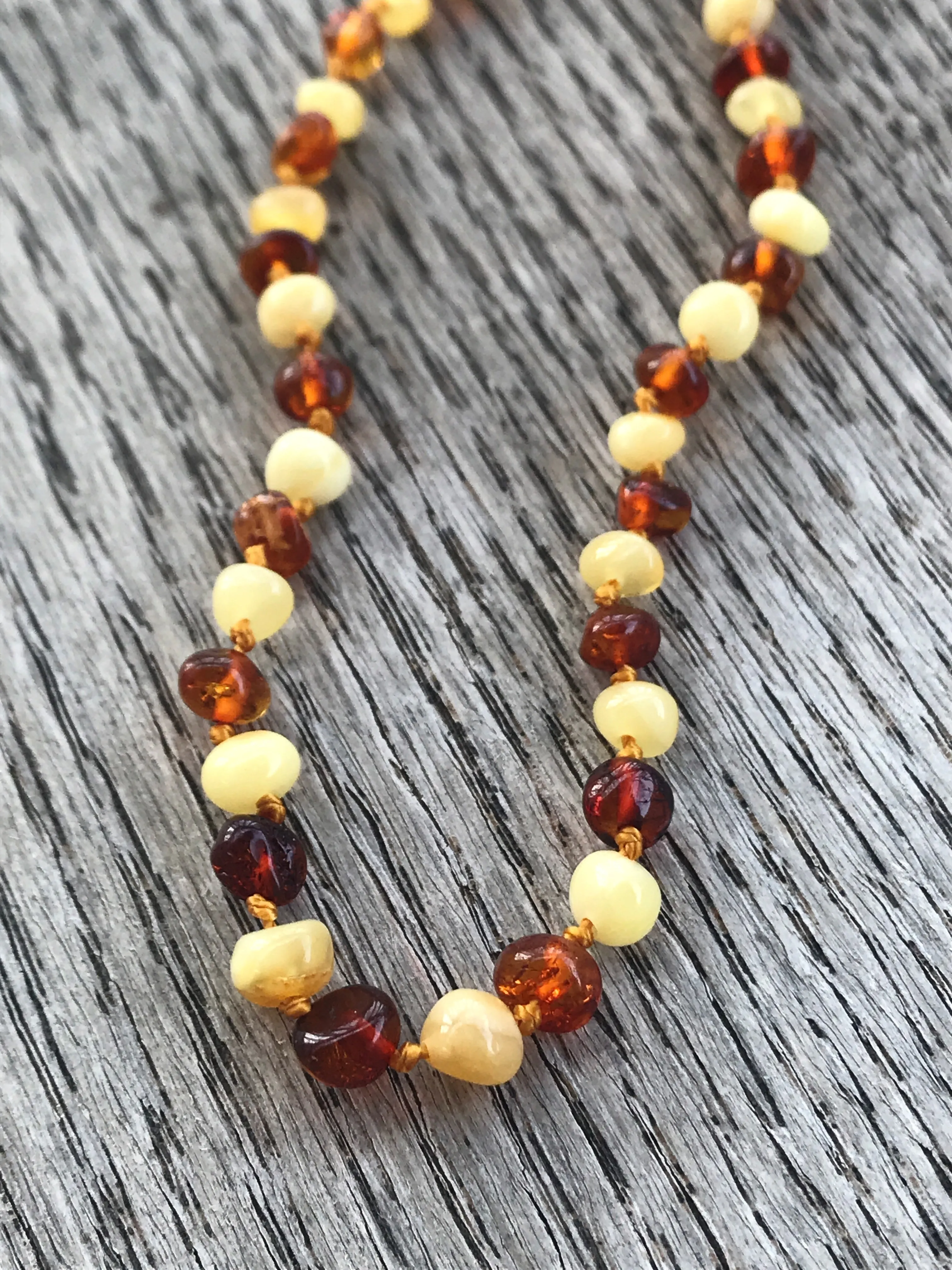 Polished Baltic Amber teething necklace