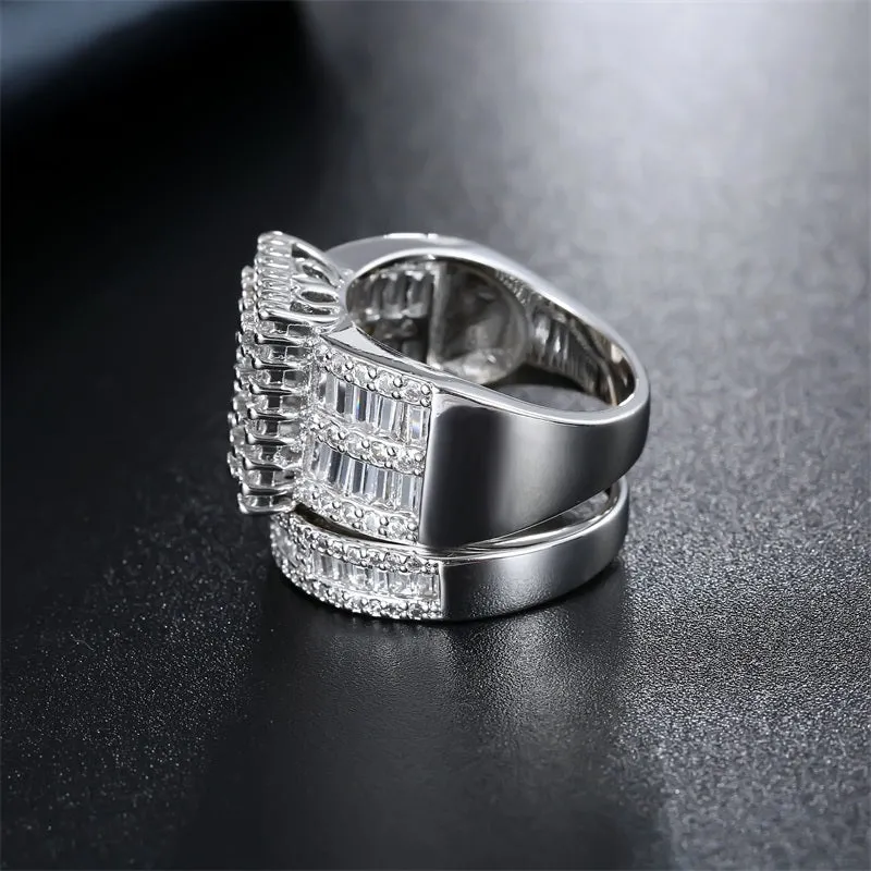 Princess cut  2 Pieces Wedding Ring Set  Engagement Rings For Women