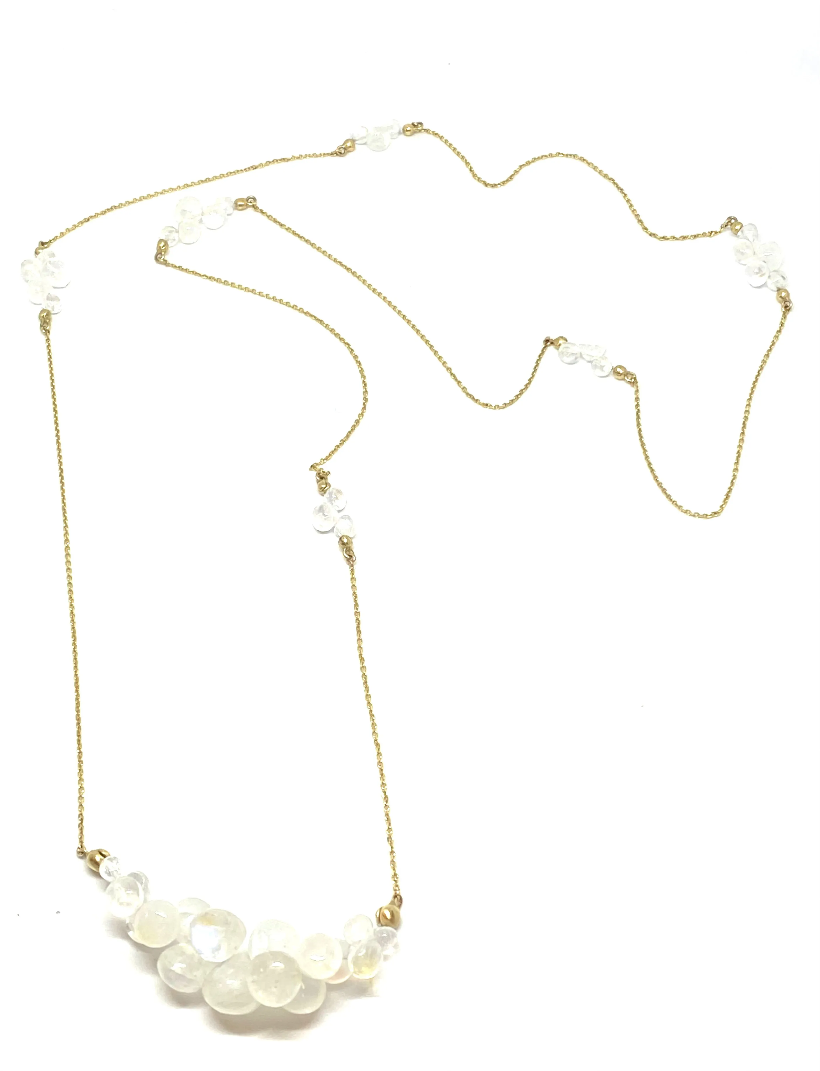 Rachel Atherley Caviar Eternity Necklace with Rainbow Moonstone