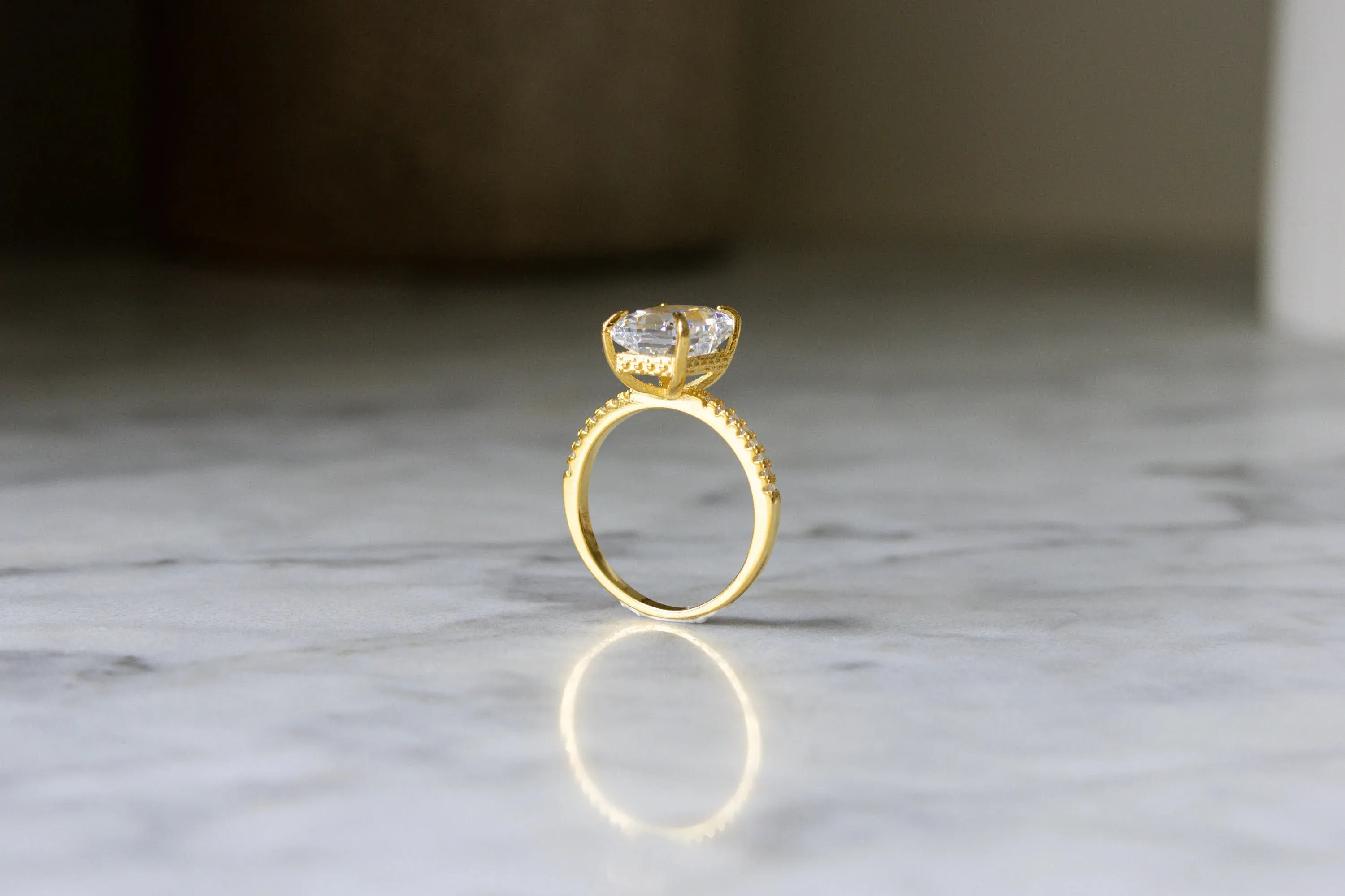 Radiant Cut Engagement Ring | 3 CT Wedding Ring with Hidden Halo