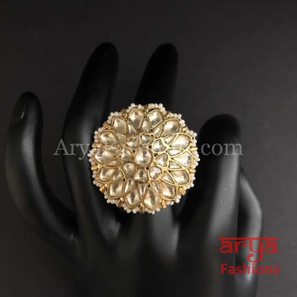 Rajwadi Statement Ring/ Kundan Jadau Bridal Bollywood Ring