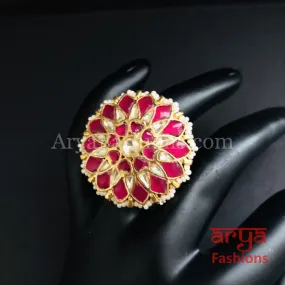 Rajwadi Statement Ring/ Kundan Jadau Bridal Bollywood Ring