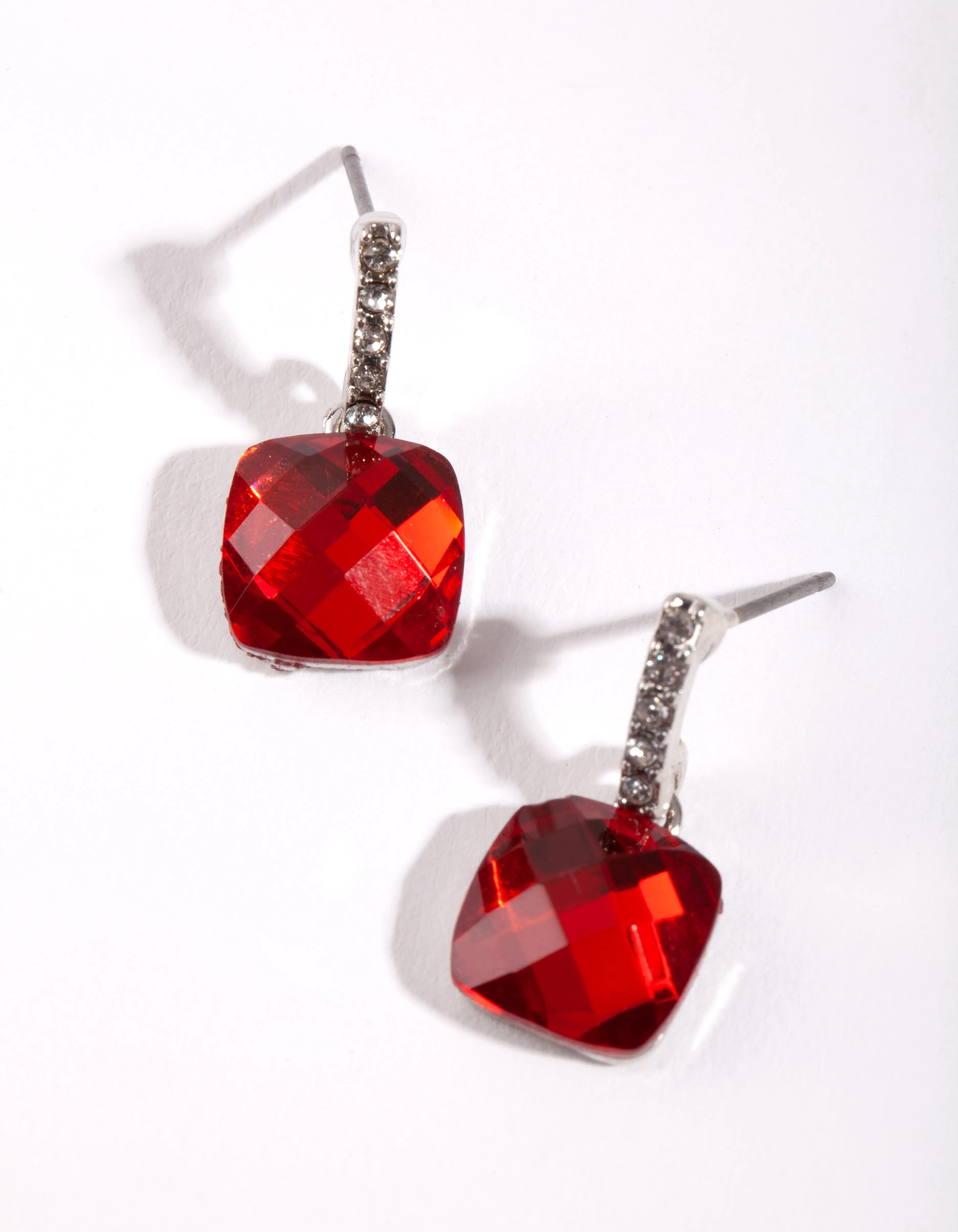 Rhodium Danity Stone Drop Earring