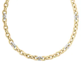 Roberto Coin Oro Classic 18K Yellow and White Gold Diamond Necklace