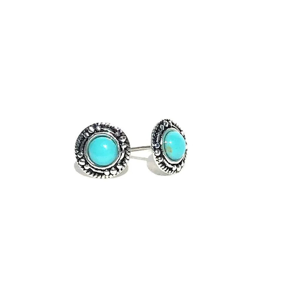 ROUND TURQUOISE POST