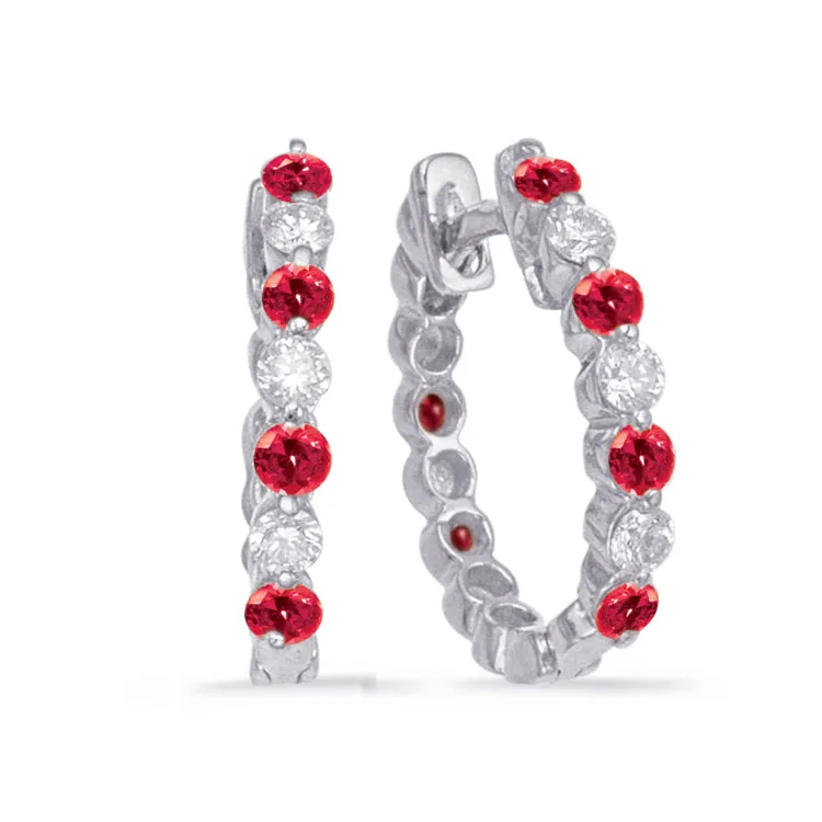 Ruby & Diamond Earring